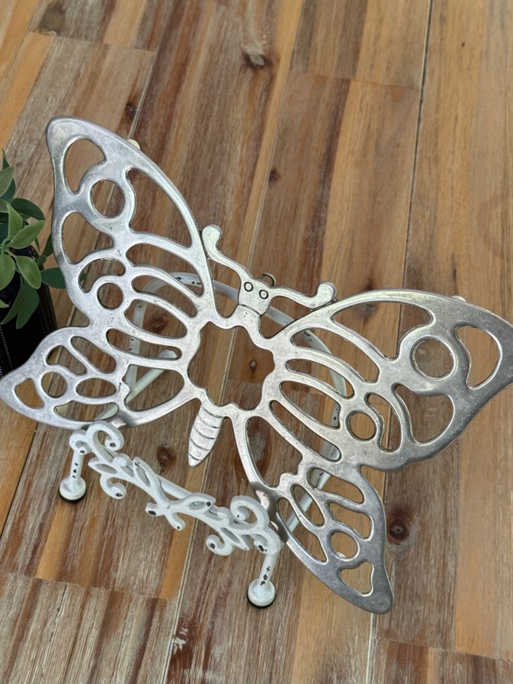 Vintage Leonard Silver Plated Butterfly Trivet Made in Italy